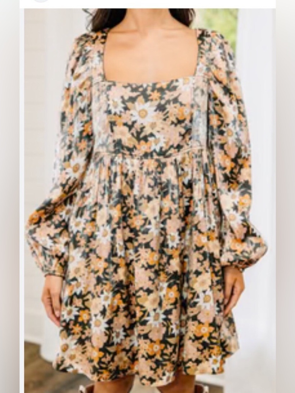 mittoshop Floral-Trimmed Strappy Top in Black & Mustard